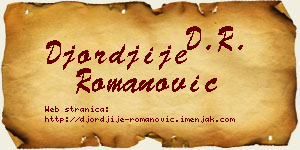 Đorđije Romanović vizit kartica